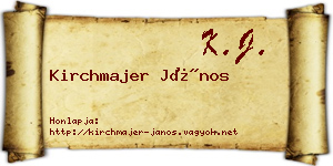 Kirchmajer János névjegykártya